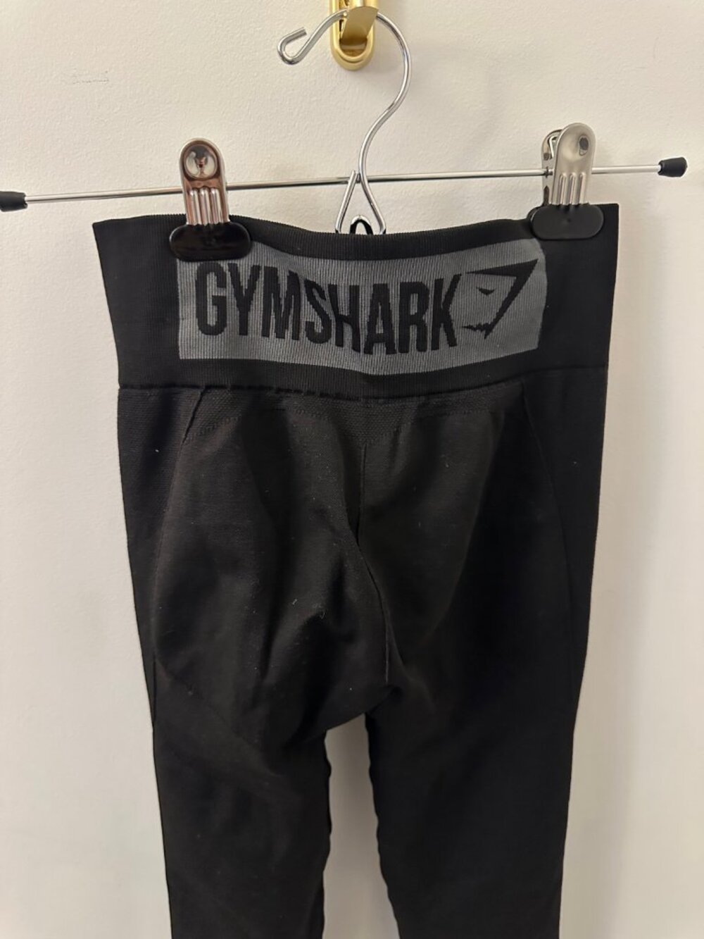 Gymshark Black High-Waisted Logo Waistband Leggings S